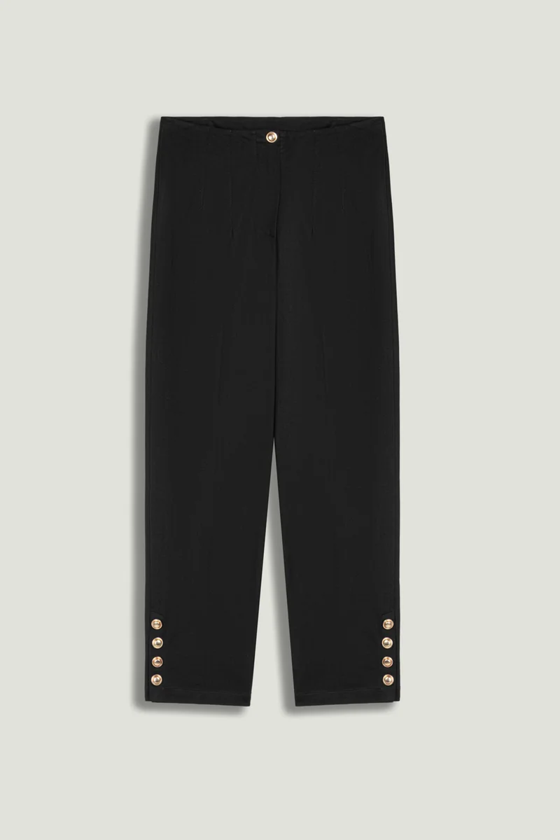 Nocturne  Gold Button Detail Pants for Women | Best Price UAE