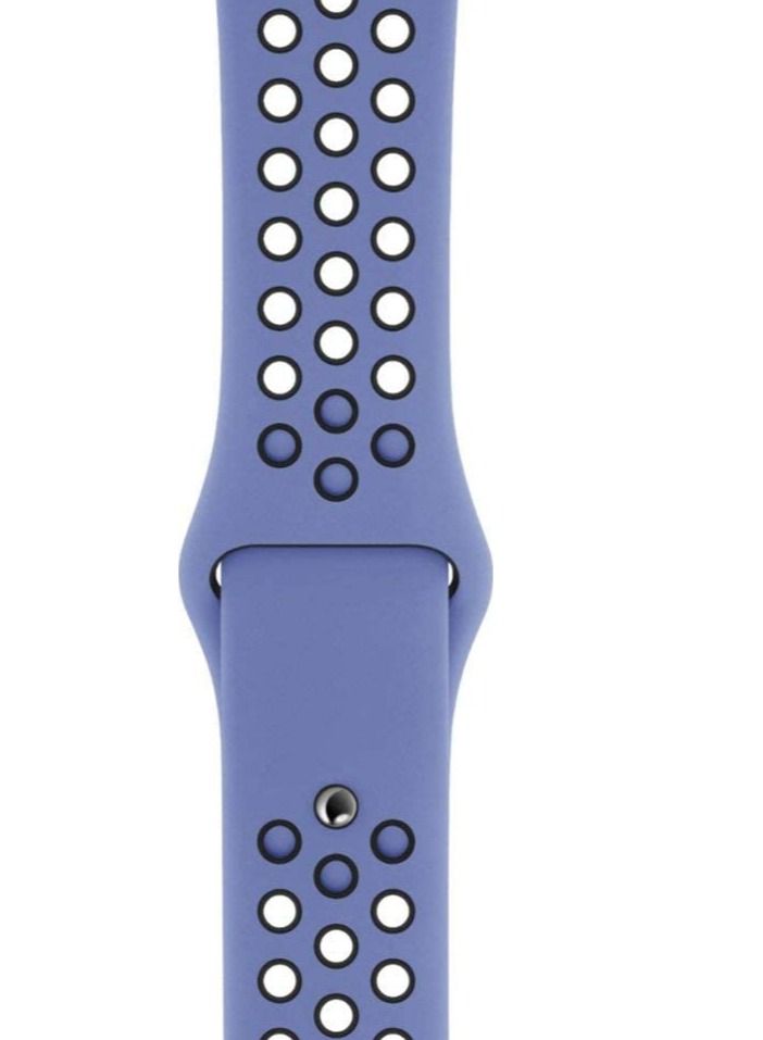VITION Sport Watch Band Soft Silicone Replacement Wristband for iWatch Series 7/6/5/4/3/2/1/SE Nike+/Sports Edition 41mm/40mm/38mm Royal pulse black - Image 2