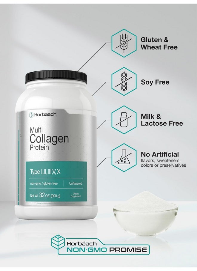 Horbaach Horbaach Multi Collagen Protein Powder 32 oz | Type I, II, III, V, X | Hydrolyzed Collagen Peptides | Keto & Paleo Friendly | Unflavored & Gluten Free  - Image 2