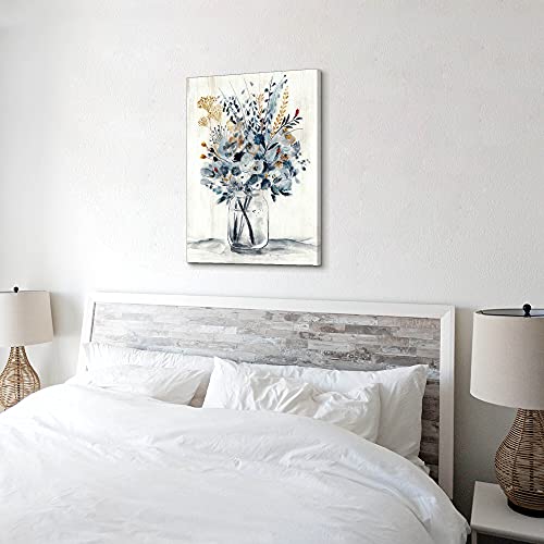 Hardy Gallery Abstract Flower Painting Wall Art: Botanical Flower Bouquet in Crystal Vase Picture Print on Wrapped Canvas for Home Kitchen (24'' x 18'' x 1 Panel) - Image 5
