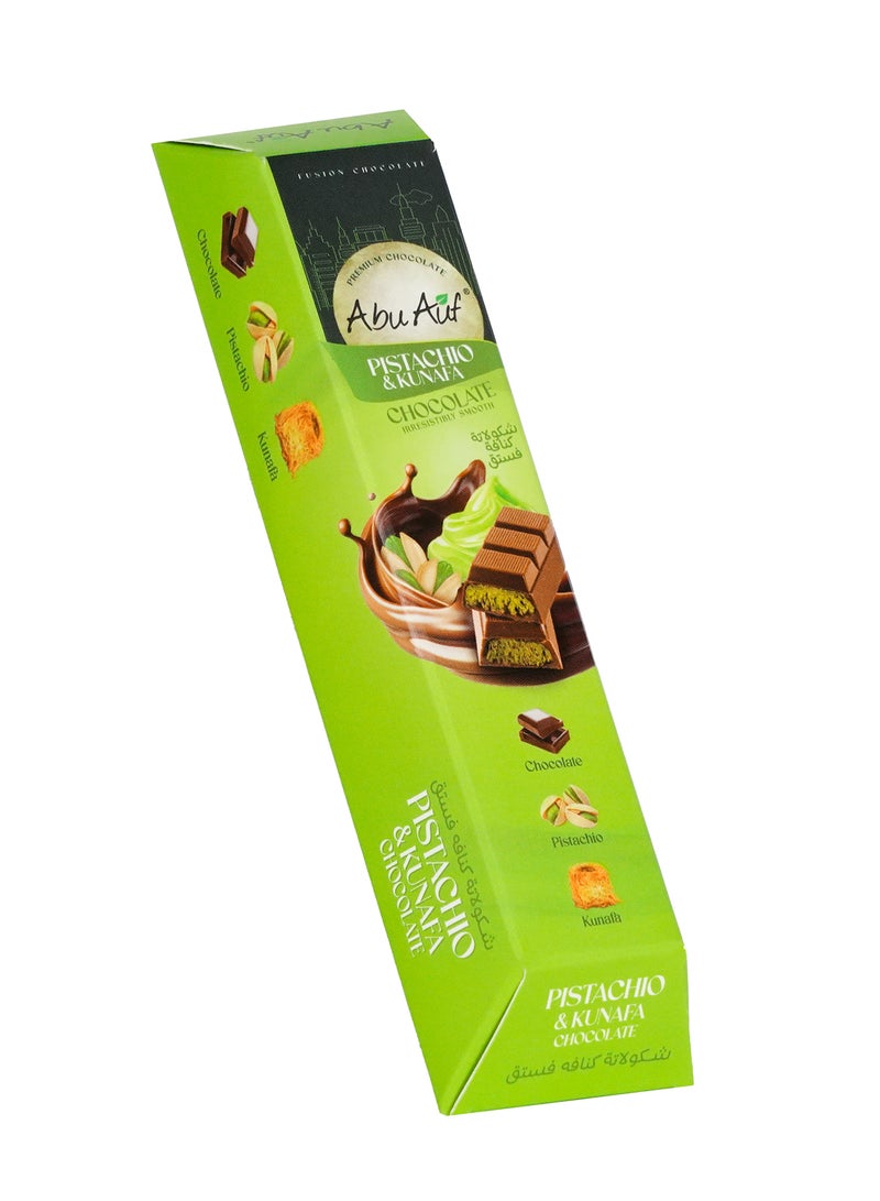 Abu Auf Pistachio & Kunafa Premium Dubai Viral Chocolate Bar 45g - Image 2