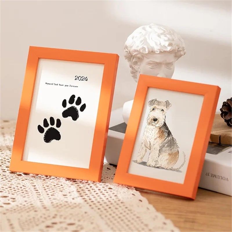 Picture Frames 6-inch Photo Frame, Pet Footprints, Handprints, Dog Paw Prints, Commemorative Photo Frame(Red,6inch) - Image 4