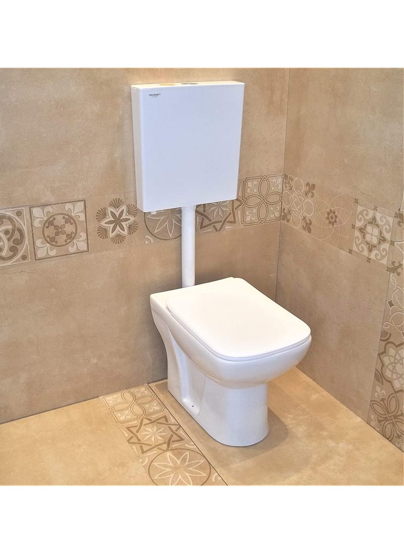 Bherunath Bherunath Floor Mounted European Water ClosetWestern Toilet CommodeEWC P Trap Concealed with Soft Close Hydraulic Seat Cover White Premium Slim Dual Flush Flush Tank Combo P TRAP  - Image 2