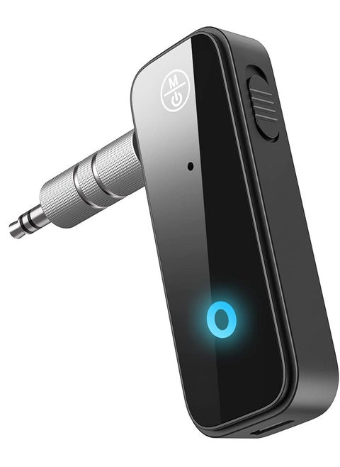 Bluetooth 5.0 Adapter for Car, 2 in 1 Wireless Bluetooth Transmitter and Receiver for Headphones Car Home Audio Speaker, Portable 3.5mm Wireless Audio Receiver, Hands-Free Call