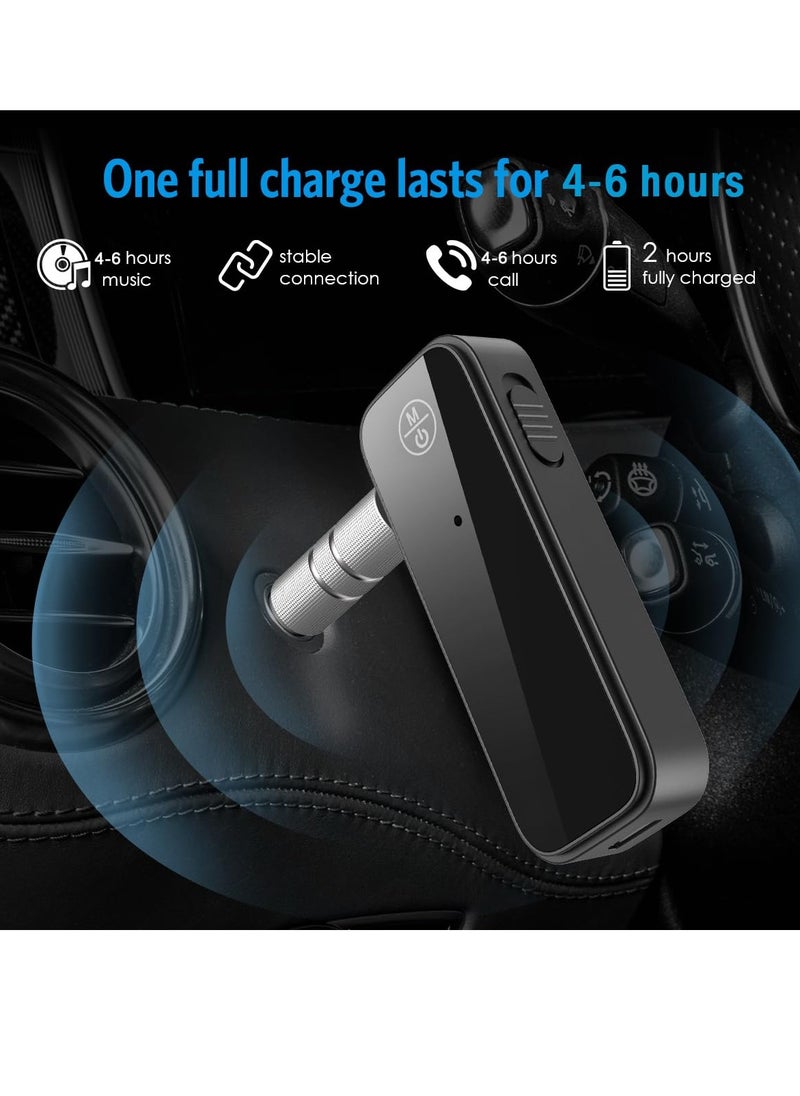 WENTCCION - Bluetooth 5.0 Adapter for Car, 2 in 1 Wireless Bluetooth Transmitter and Receiver for Headphones Car Home Audio Speaker, Portable 3.5mm Wireless Audio Receiver, Hands-Free Call - Image 1