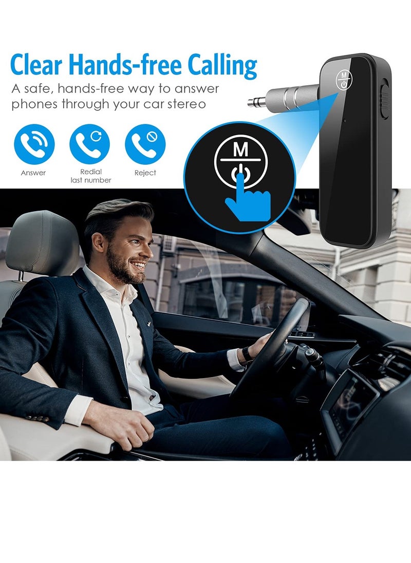 WENTCCION - Bluetooth 5.0 Adapter for Car, 2 in 1 Wireless Bluetooth Transmitter and Receiver for Headphones Car Home Audio Speaker, Portable 3.5mm Wireless Audio Receiver, Hands-Free Call - Image 1