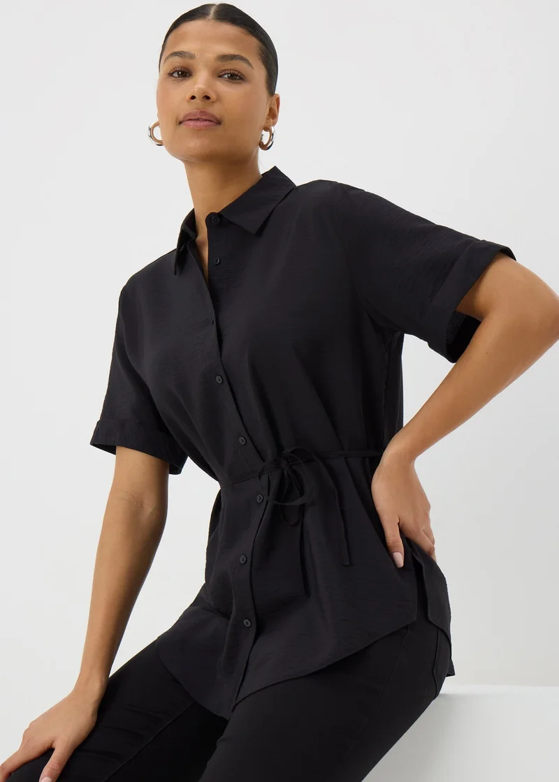 Matalan Black Tie Waist Longline Shirt