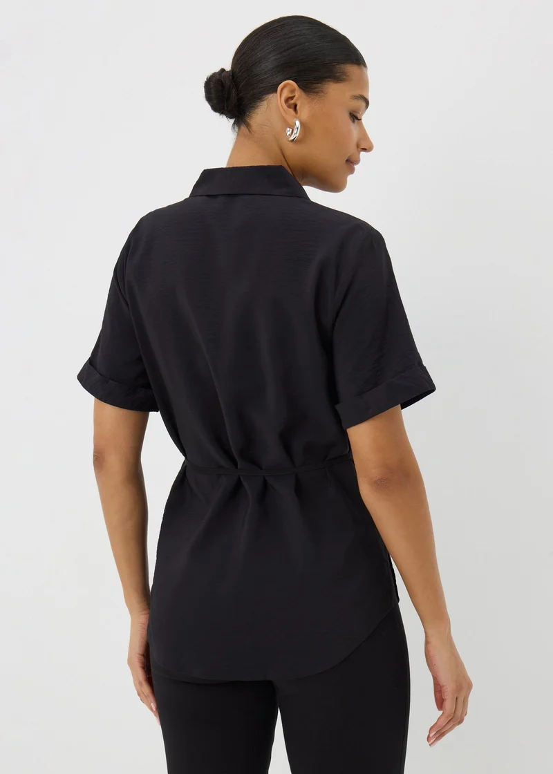 Matalan Black Tie Waist Longline Shirt