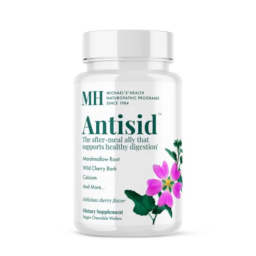 MICHAEL'S Health Naturopathic Programs Antisid - 60 Vegan Chewable Wafers - Wild Cherry Flavor - Supports Healthy Digestion - Kosher - 20 Servings - Image 1