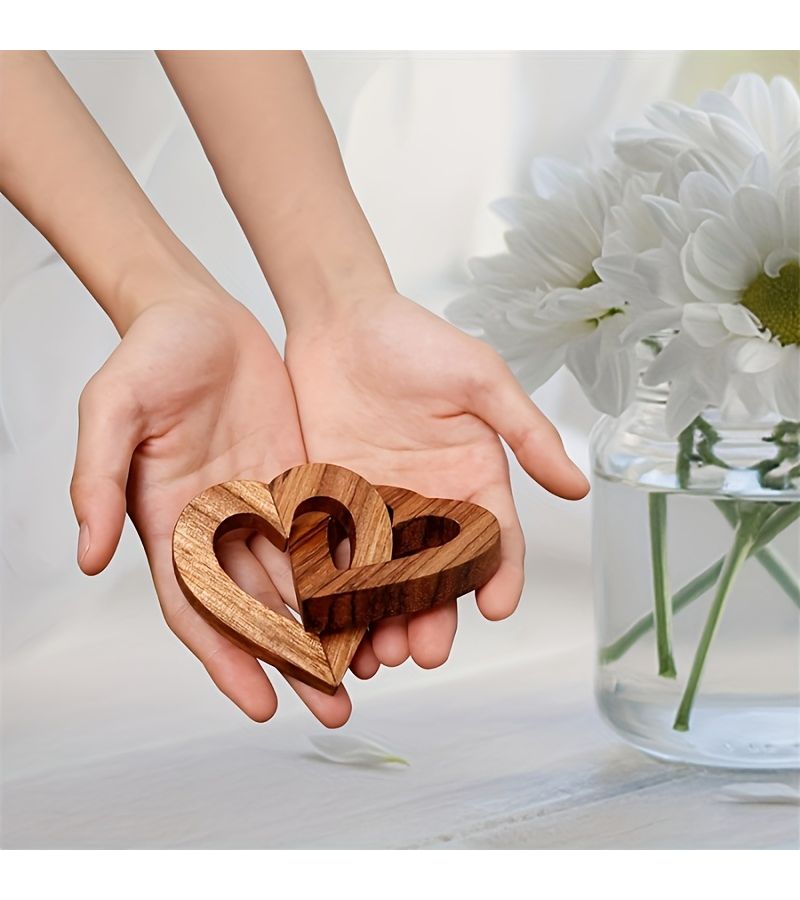 ديكور ثلاثي الأبعاد على شكل قلب خشبي قطعة واحدة هدية عيد الحب ديكور المنزل والحفلات - Image 4