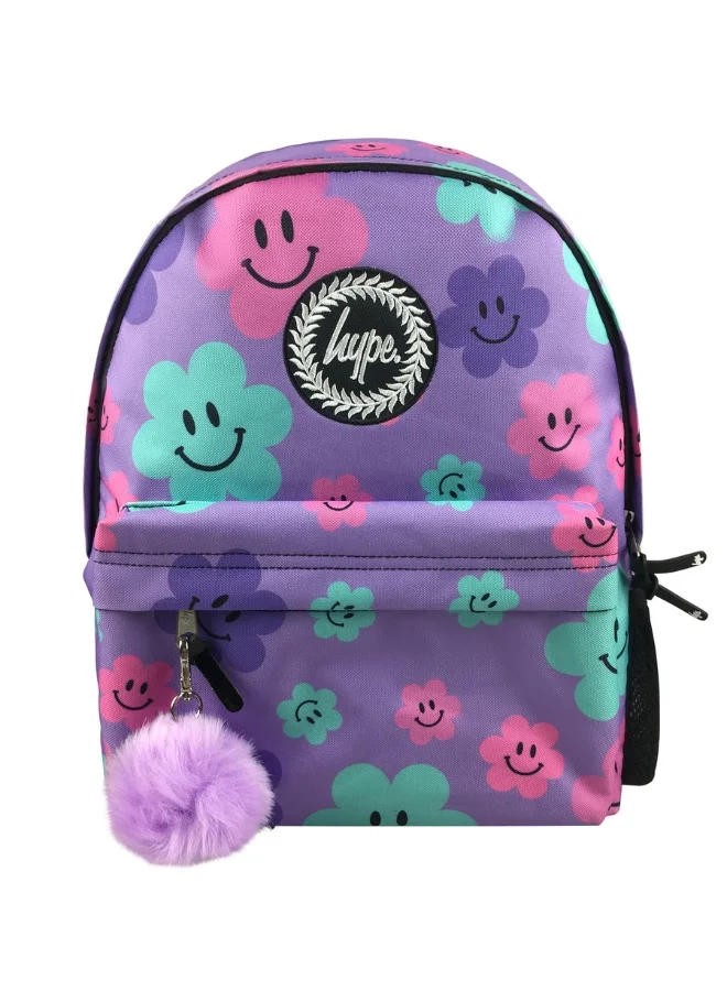 JUST HYPE Iconic Backpack - Purple Happy Flowers