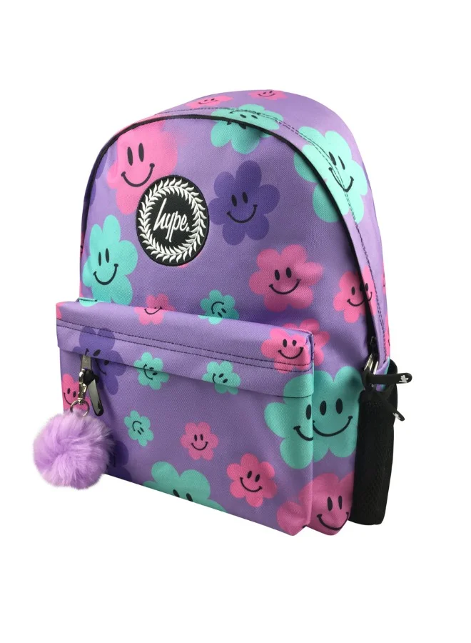 JUST HYPE Iconic Backpack - Purple Happy Flowers