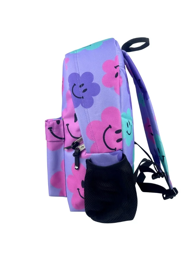 JUST HYPE Iconic Backpack - Purple Happy Flowers