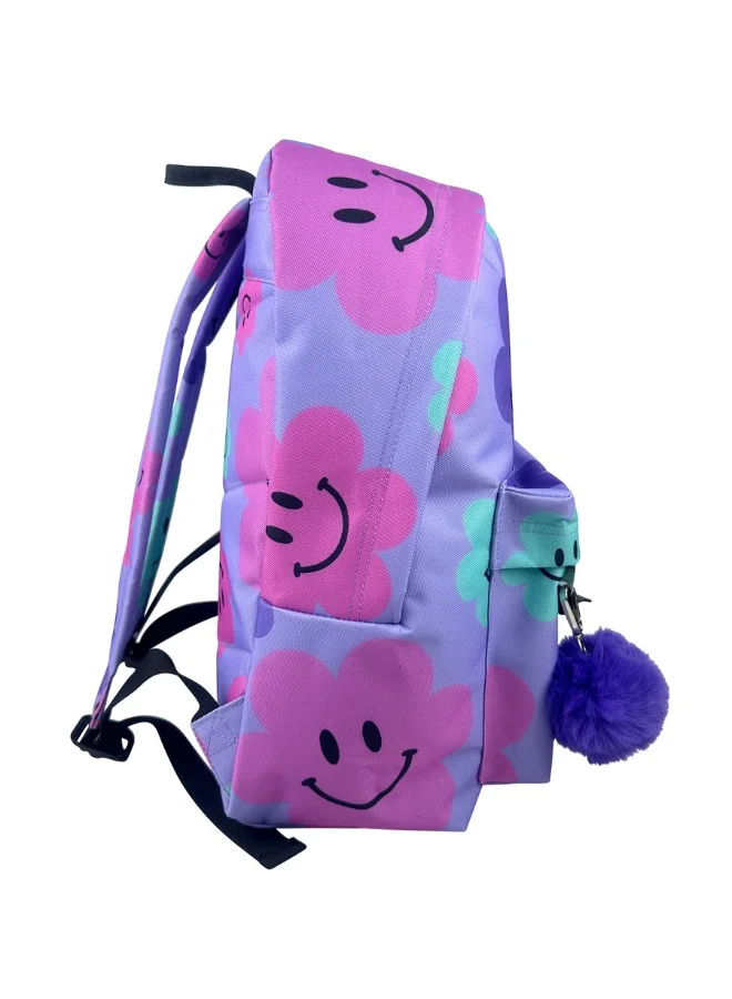 JUST HYPE Iconic Backpack - Purple Happy Flowers