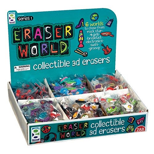 Geddes Raymond Geddes World Collectible 3D Erasers for Kids Pack of 288 - Image 1