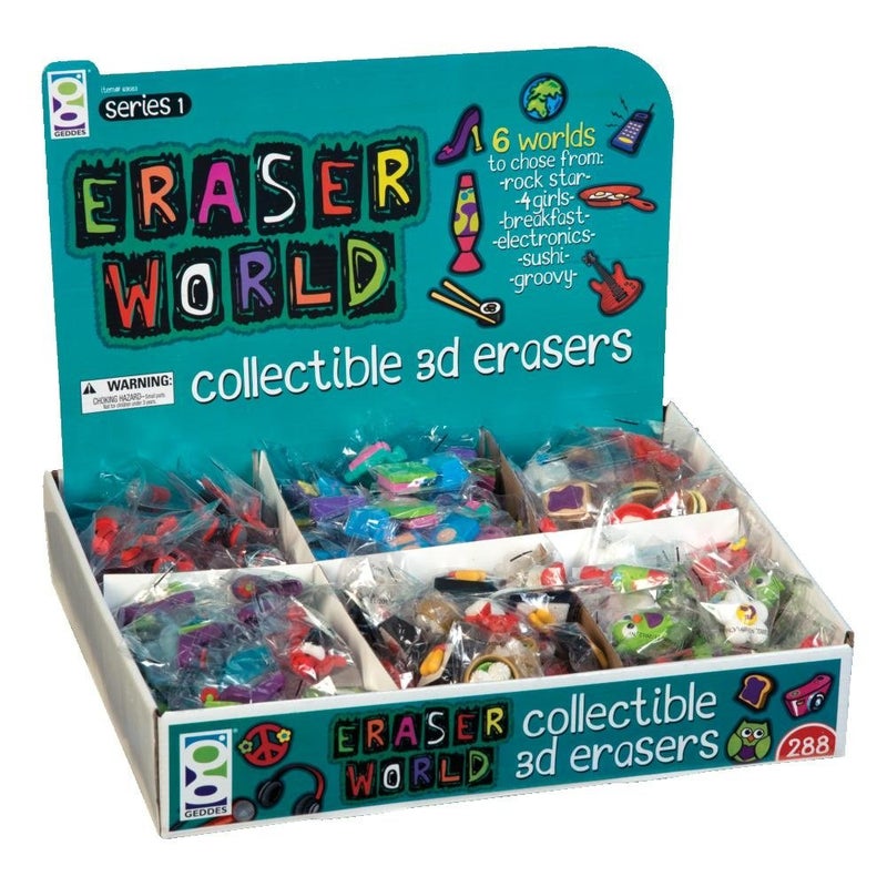 Geddes Raymond Geddes World Collectible 3D Erasers for Kids Pack of 288 - Image 2