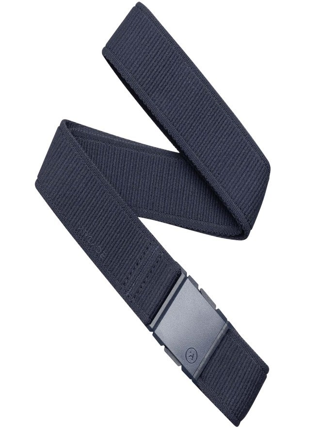 Arcade Belts A2 Slim Adventure Belt: Heavy Duty Stretch, Metal Free Buckle, Atlas - Navy, Standard (Up to 40"); 1.25" Slim Width - Image 1