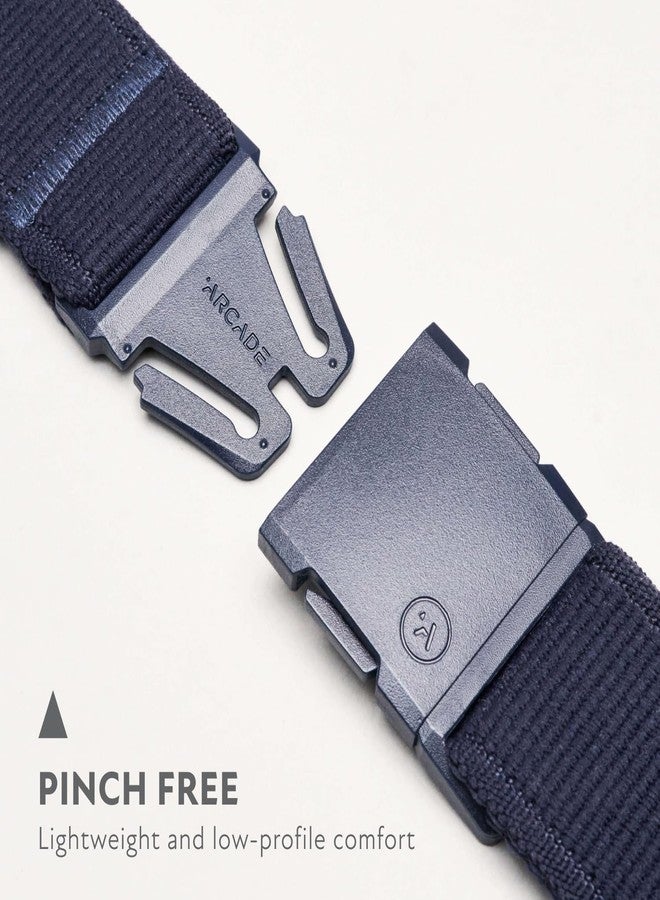 Arcade Belts A2 Slim Adventure Belt: Heavy Duty Stretch, Metal Free Buckle, Atlas - Navy, Standard (Up to 40"); 1.25" Slim Width - Image 2