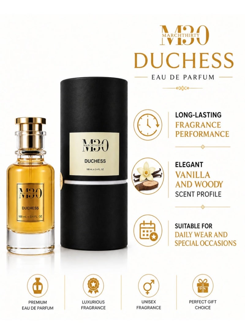 March Thirty MarchThirty M30 Duchess Eau de Parfum 100ml | Long Lasting Unisex Perfume | Vanilla Woody Fragrance with Powdery & Sweet Notes - Image 3