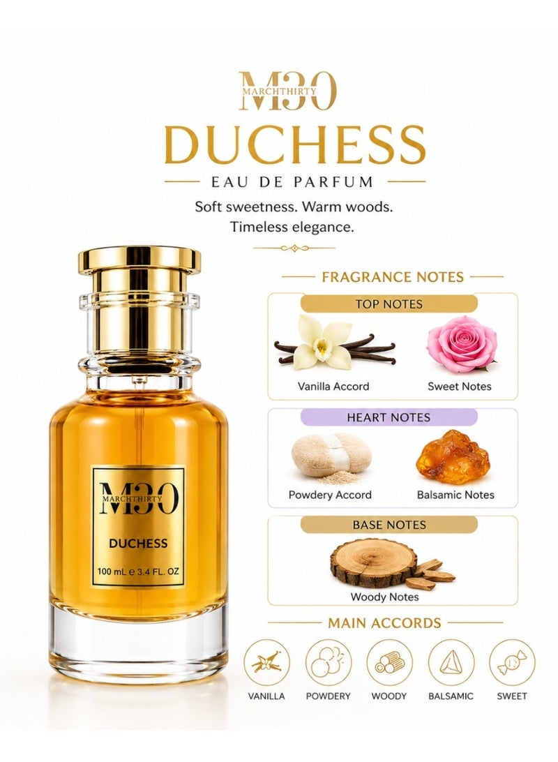 March Thirty MarchThirty M30 Duchess Eau de Parfum 100ml | Long Lasting Unisex Perfume | Vanilla Woody Fragrance with Powdery & Sweet Notes - Image 4