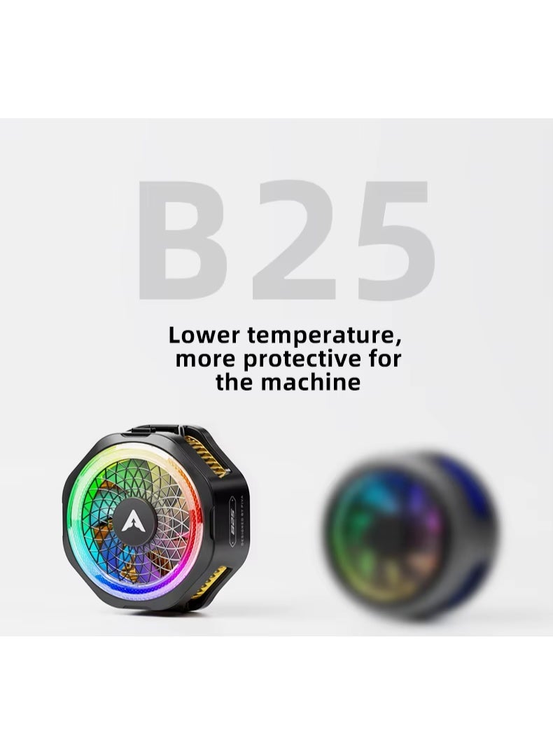 PIVA B25 20W Mobile Phone Cooling Fan for Gaming, Fast Cooling at 40°C, Magnetic Clip, RGB Lighting for a Professional Look, Durable and Scratch Resistant, Smart Control of Fan Speed ​​and Lighting, White - Image 4