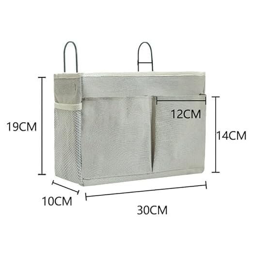 SHOPELLA Bedside Storage CaddyBedside Hanging Storage Bag for Headboards Bunk Beds Dorm Rooms Book Phone Magazine Holder Pack Of 1 - Image 2