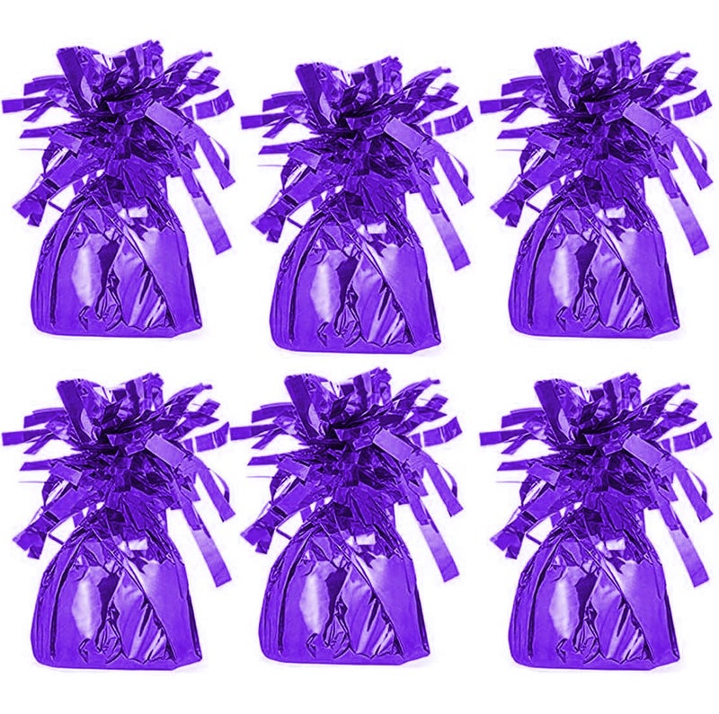 Chochkees Metallic Balloon Weights Birthday Party Favors Novelty and Gag Gifts 55 Inches 6Pack Purple - Image 3