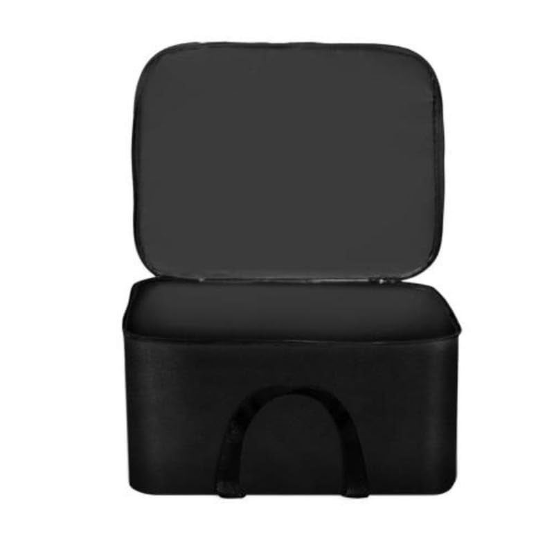 STORE MORE Multipurpose Moisture Proof Solid Blanket Storage Bag Clothing Storage Organizer Toy Storage Stationery Paper Storage Bag with Zipper Strong Handle Black Pack of 5 - Image 2