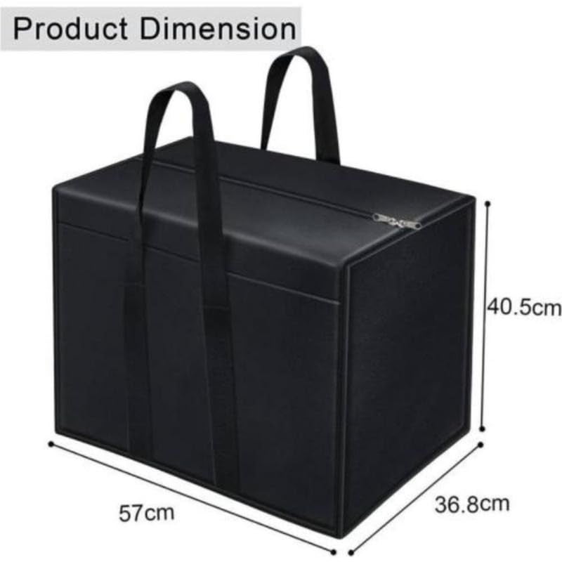 STORE MORE Multipurpose Moisture Proof Solid Blanket Storage Bag Clothing Storage Organizer Toy Storage Stationery Paper Storage Bag with Zipper Strong Handle Black Pack of 5 - Image 3
