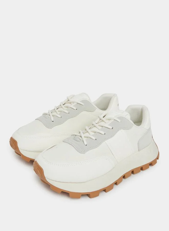 Styli Styli Classic Panelled Lace Up Sneakers