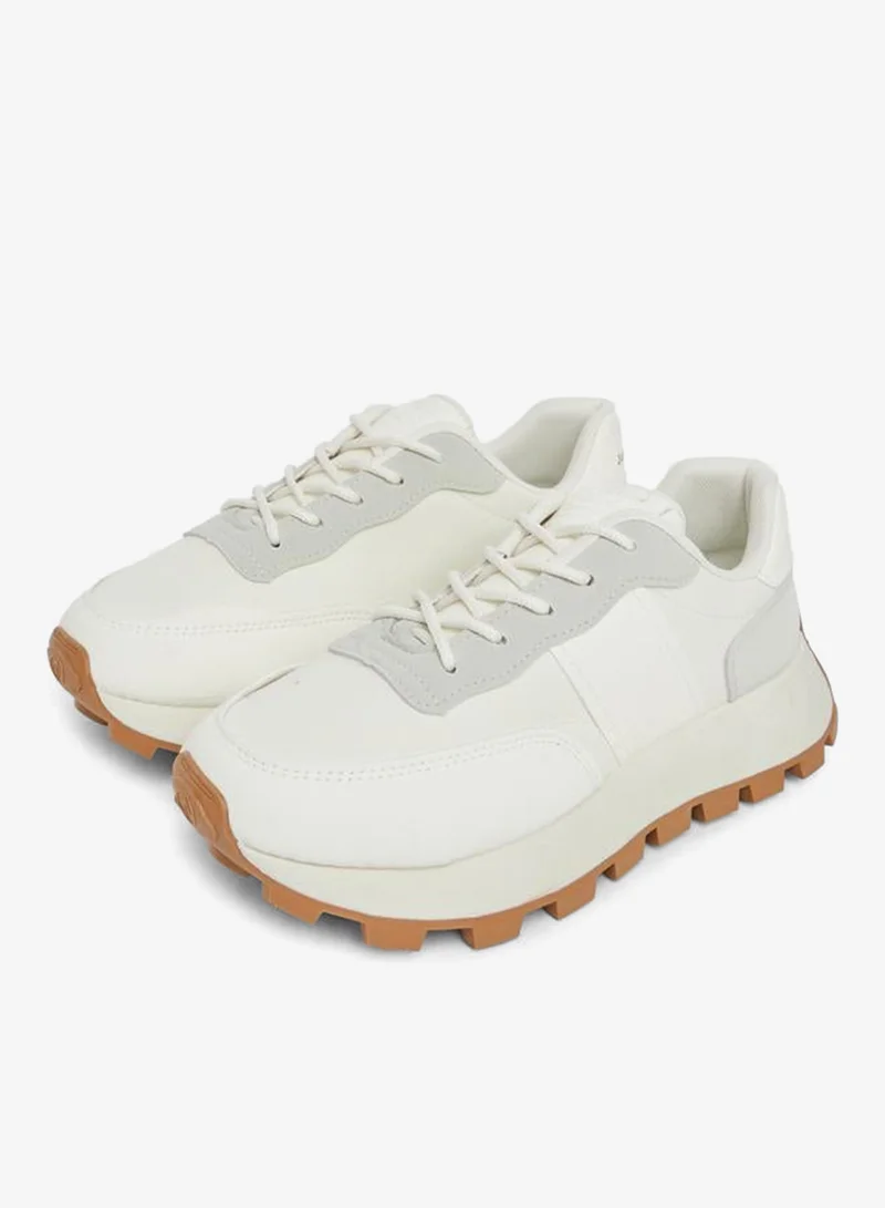 Styli Classic Panelled Lace Up Sneakers