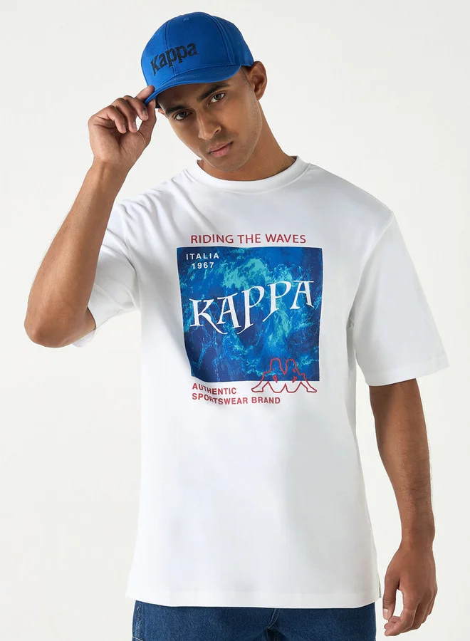 Kappa Graphic Print T-shirt with Short Sleeves
