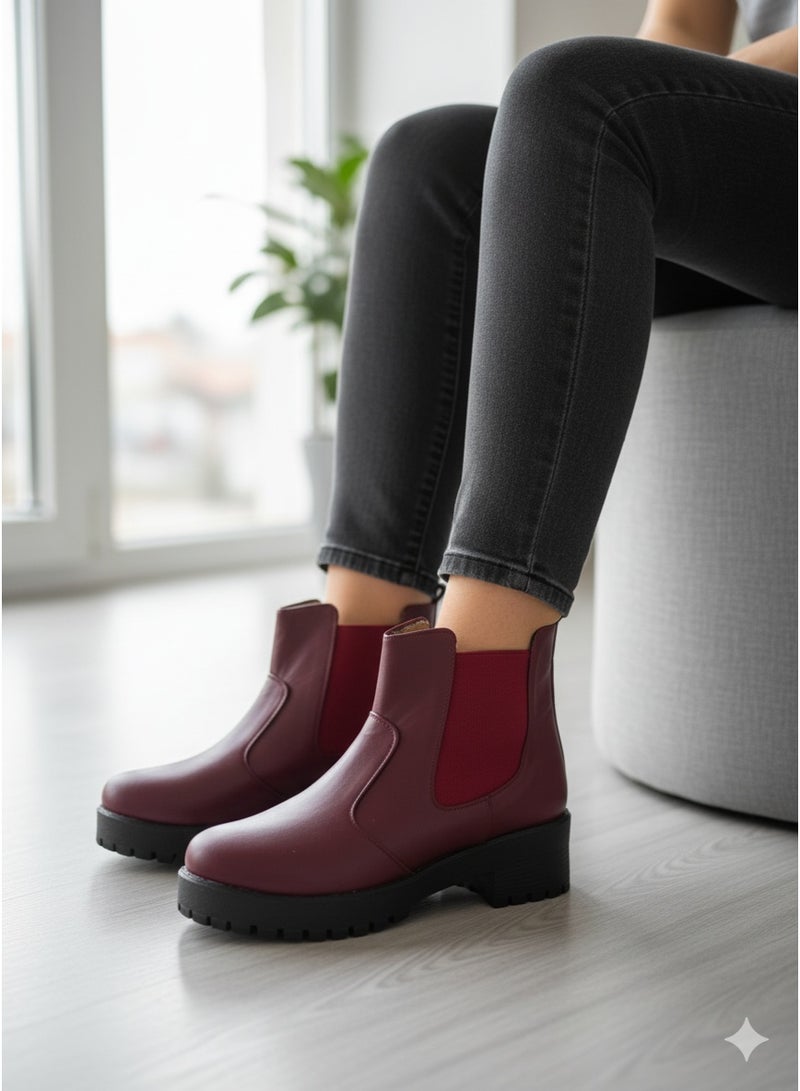 فيبراندا هاف بوت تشيلسي بتصميم عصري BO-1 نبيتي جلد - Image 4