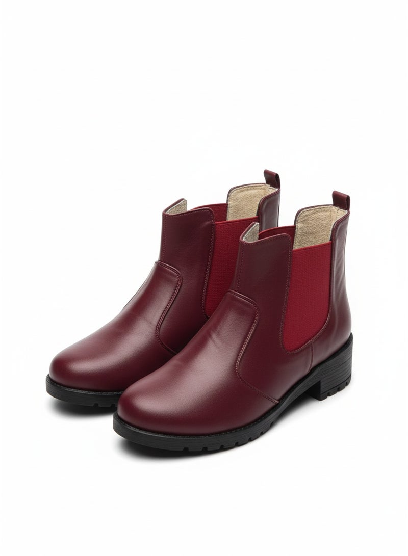 فيبراندا هاف بوت تشيلسي بتصميم عصري BO-1 نبيتي جلد - Image 2