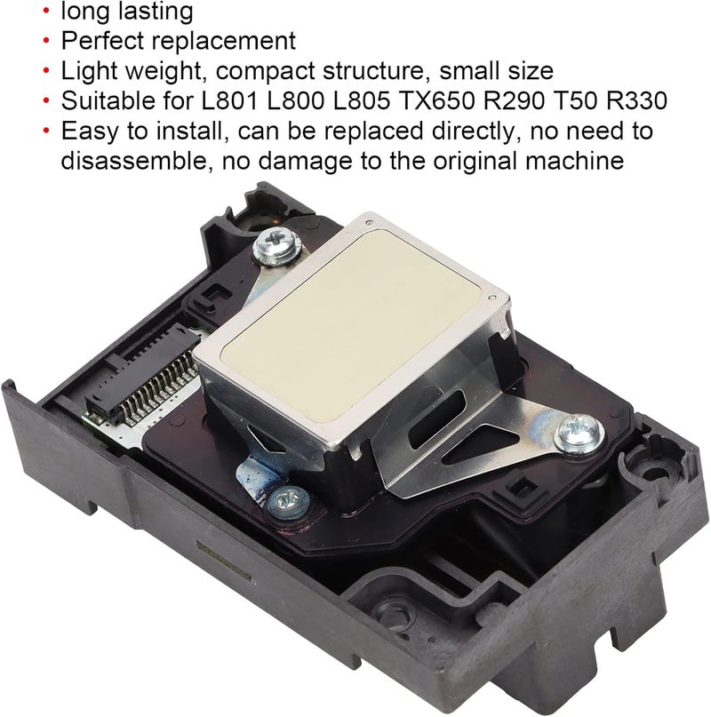 استبدال رأس الطباعة الملوني العملي والضيق لـ R290، مناسب لطابعات Epson L801 L800 L805 TX650 R290 T50 R330، مع عمر خدمة طويل وسهولة التركيب - Image 2