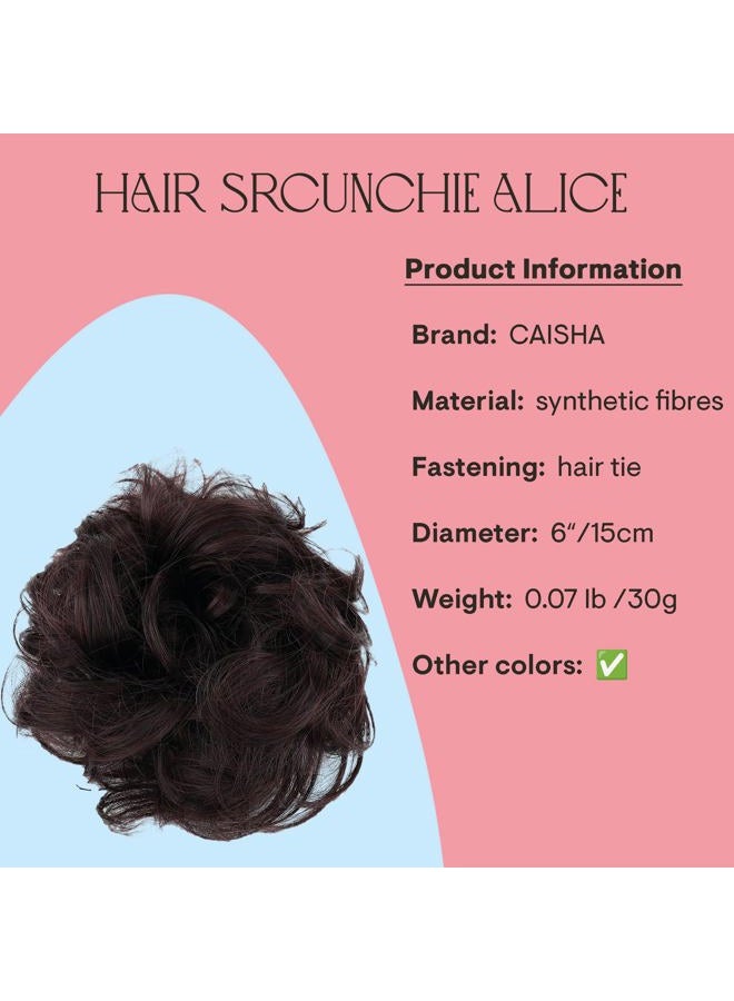 CAISHA Messy Scrunchie Bun Voluminous Wavy Hairpiece Heat-resistant Synthetic Fibres Wine Red Mix G23A - Image 2