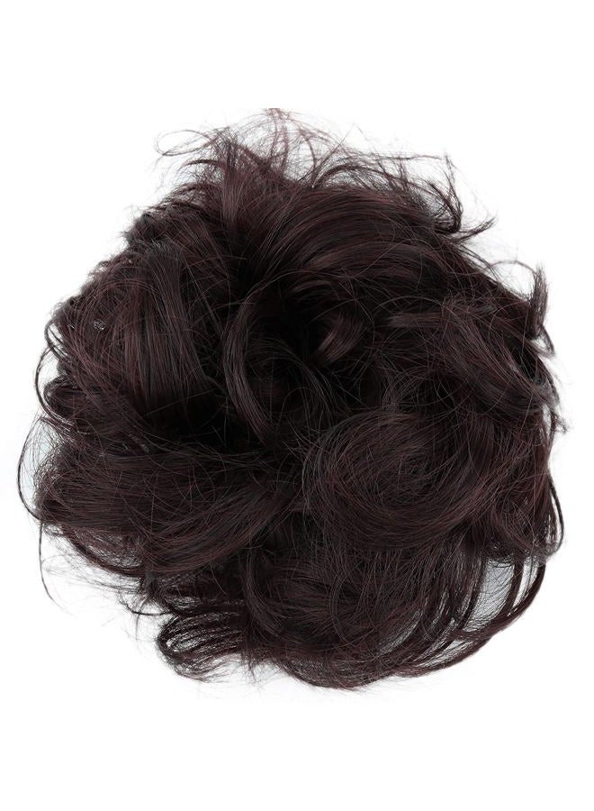 CAISHA Messy Scrunchie Bun Voluminous Wavy Hairpiece Heat-resistant Synthetic Fibres Wine Red Mix G23A - Image 1