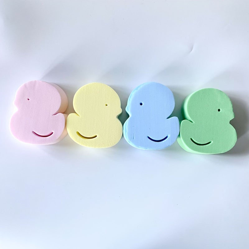 4 Pack Bath Sponges for Back Scrubbing Soft Gentle Skin Cleaner Blue Green Yellow Pink - Image 3
