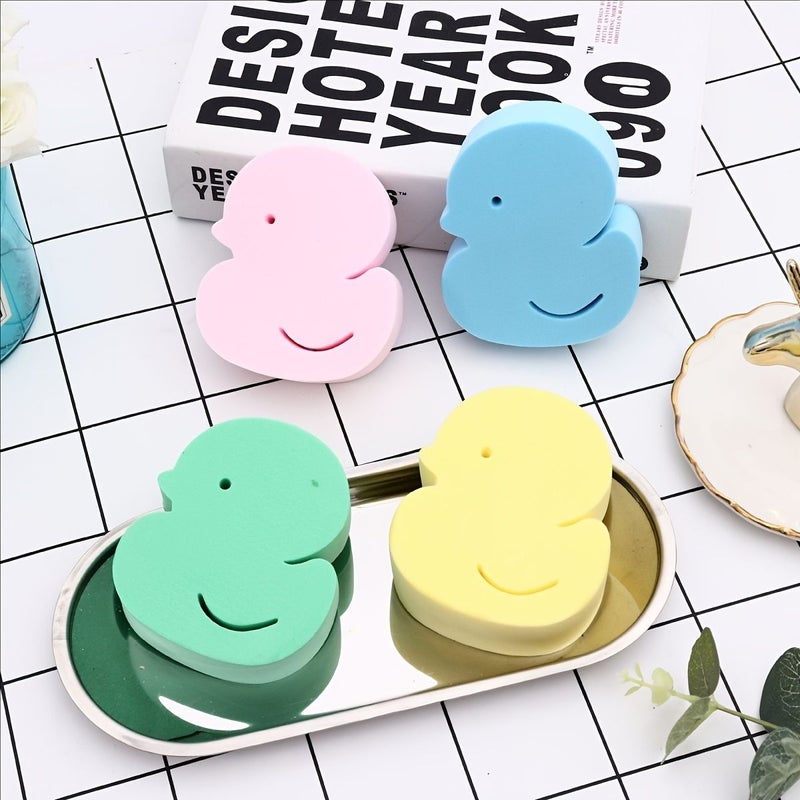 4 Pack Bath Sponges for Back Scrubbing Soft Gentle Skin Cleaner Blue Green Yellow Pink - Image 2