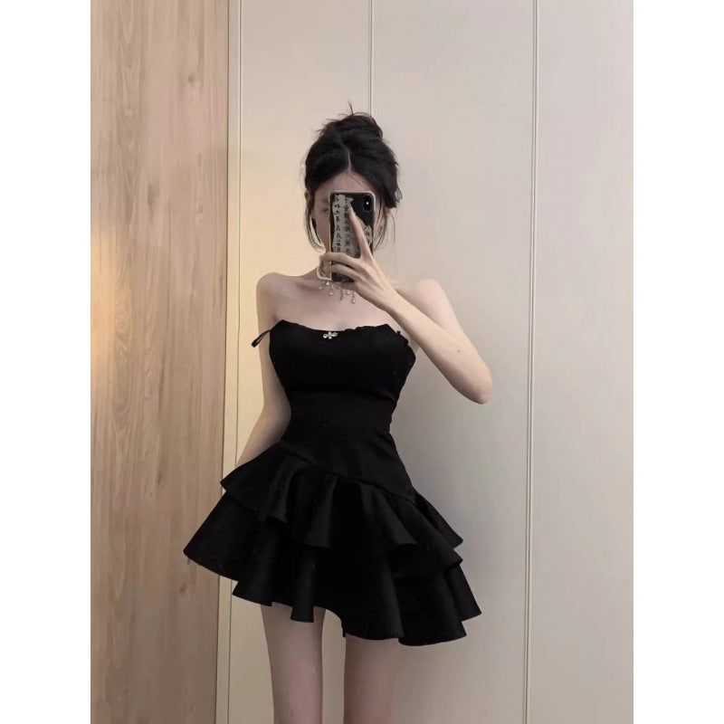 Niche Slim-Fit Pure Desire Style Dress Strapless Dress Stitching Simpson Princess Puff Dress - Image 5