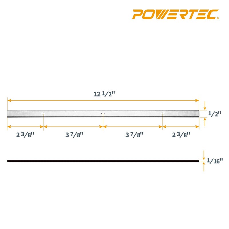 POWERTEC 12-1/2 Inch Planer Blades for POWERTEC PL1250, PL1251, PL1252 Planer, Set of 2 (128039) - Image 4