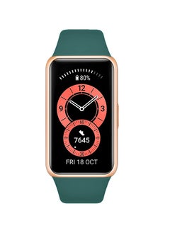 CATANES Huawei Band 6 / Honor Band 6 Fitness Tracker Replacement Silicone Band Adjustable Waterproof Smart Watch Strap with Buckle Dark Green  - Image 4