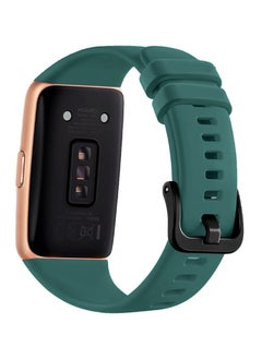 CATANES Huawei Band 6 / Honor Band 6 Fitness Tracker Replacement Silicone Band Adjustable Waterproof Smart Watch Strap with Buckle Dark Green  - Image 3