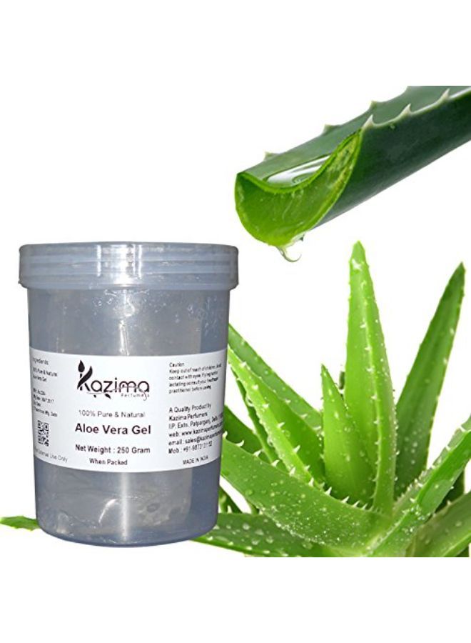 KAZIMA Aloe Vera Gel Raw - 100% Pure Natural Gel - Ideal For Skin, Face, Acne Scars, Hair, Moisturizer & Dark Circles (250 Gram)  - Image 1