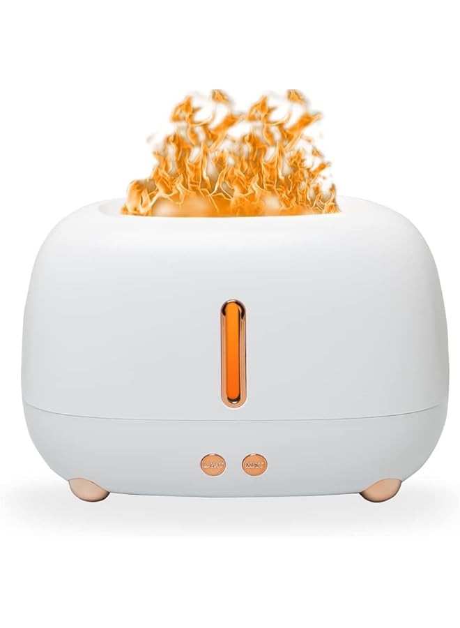 erorex Multicolored Flame Diffuser Humidifier Essential Oil Aromatherapy Diffuser With Waterless Auto Off Protection Fire Air Diffuser For Home Office Bedroom Relaxing Atmosphere White - Image 1