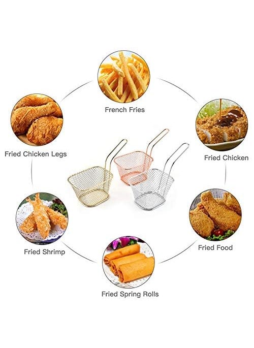 Mishrit - Mishrit Mini Square Fry Basket Stainless Steel French Chip Frying Holder with Handles Reusable Serving Food Presentation Strainer Net Potato Fries Cooking Tool (Pack of 1). - Image 1