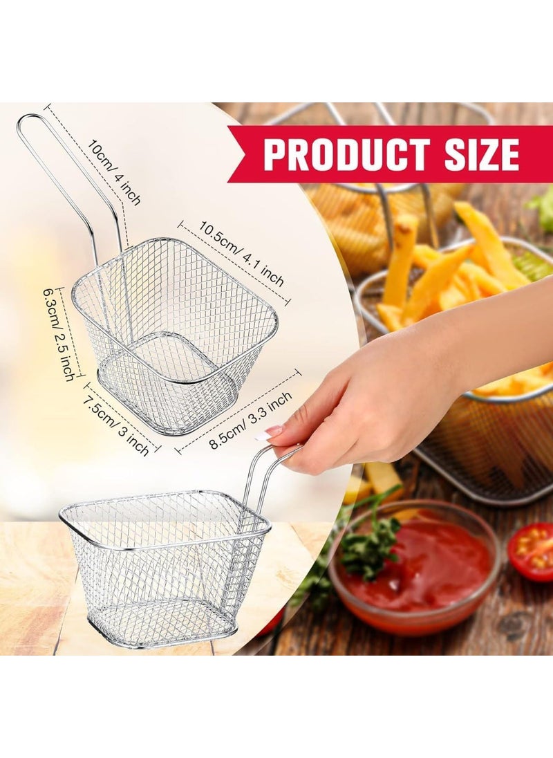 Mishrit - Mishrit Mini Square Fry Basket Stainless Steel French Chip Frying Holder with Handles Reusable Serving Food Presentation Strainer Net Potato Fries Cooking Tool (Pack of 1). - Image 1