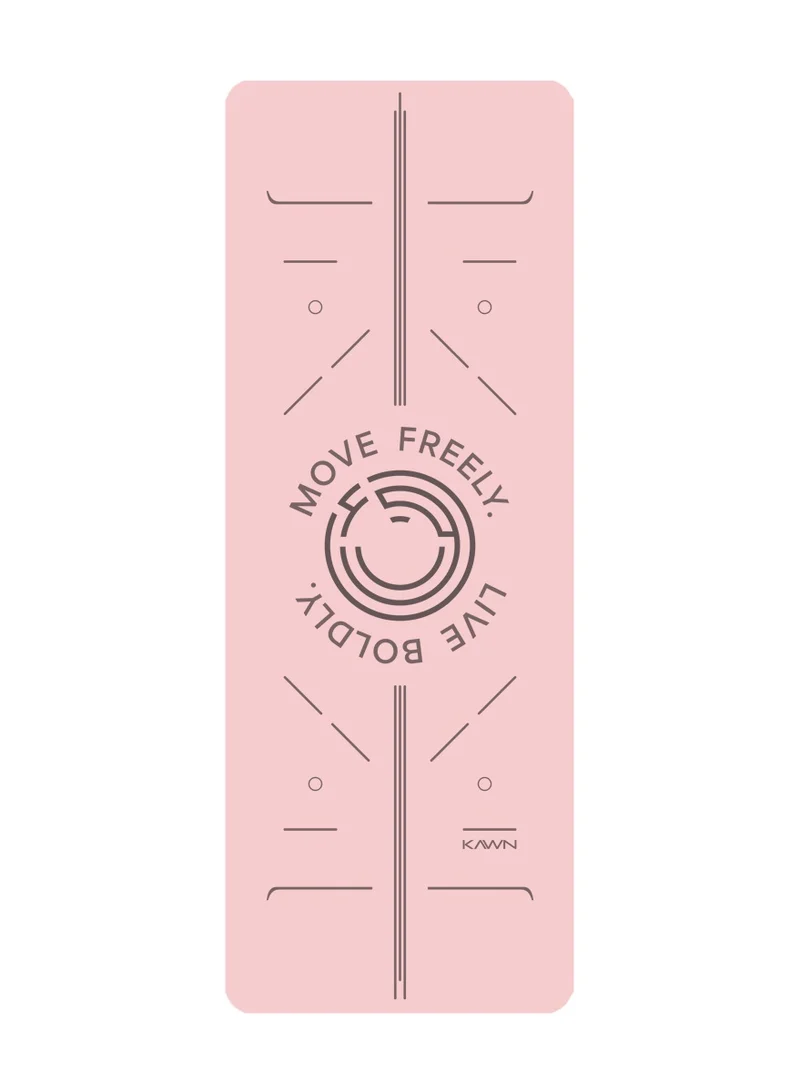 KAWN.YOGA Light Pink Mat. Non-Slip. Strap Included. High Performance Material Exercise Mat Ideal For Hiit, Plates, Yoga And Other Workouts