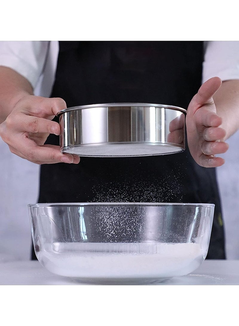 BLACKSTONE 16cm Stainless Steel 304 Fine Mesh Flour Sifter Round Baking Sieve Tool for Icing Sugar Cocoa Powder Strainer and Easy Clean Kitchen Preparation - Image 3