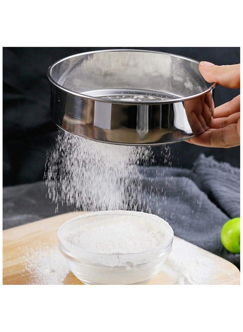 BLACKSTONE 16cm Stainless Steel 304 Fine Mesh Flour Sifter Round Baking Sieve Tool for Icing Sugar Cocoa Powder Strainer and Easy Clean Kitchen Preparation - Image 4